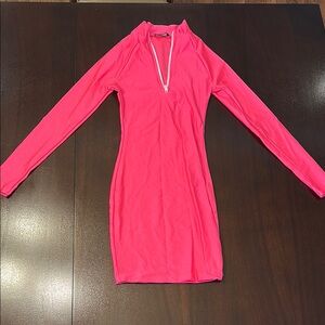 Fashion Nova Pink Long Sleeve Dress